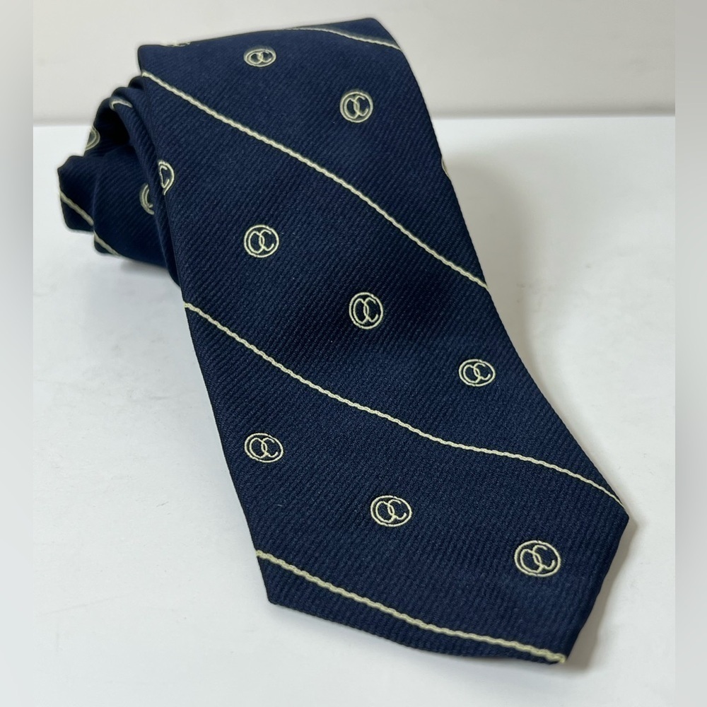 Chipp New Haven Custom Clothes Tailor Navy Blue Patterned  All Over Print Tie